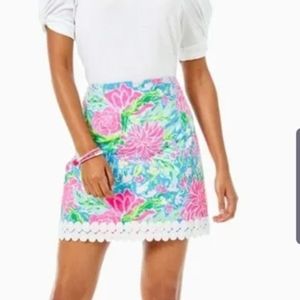 Lilly Pulitzer zanzibar blue blue bunny business size 8 izzy skirt